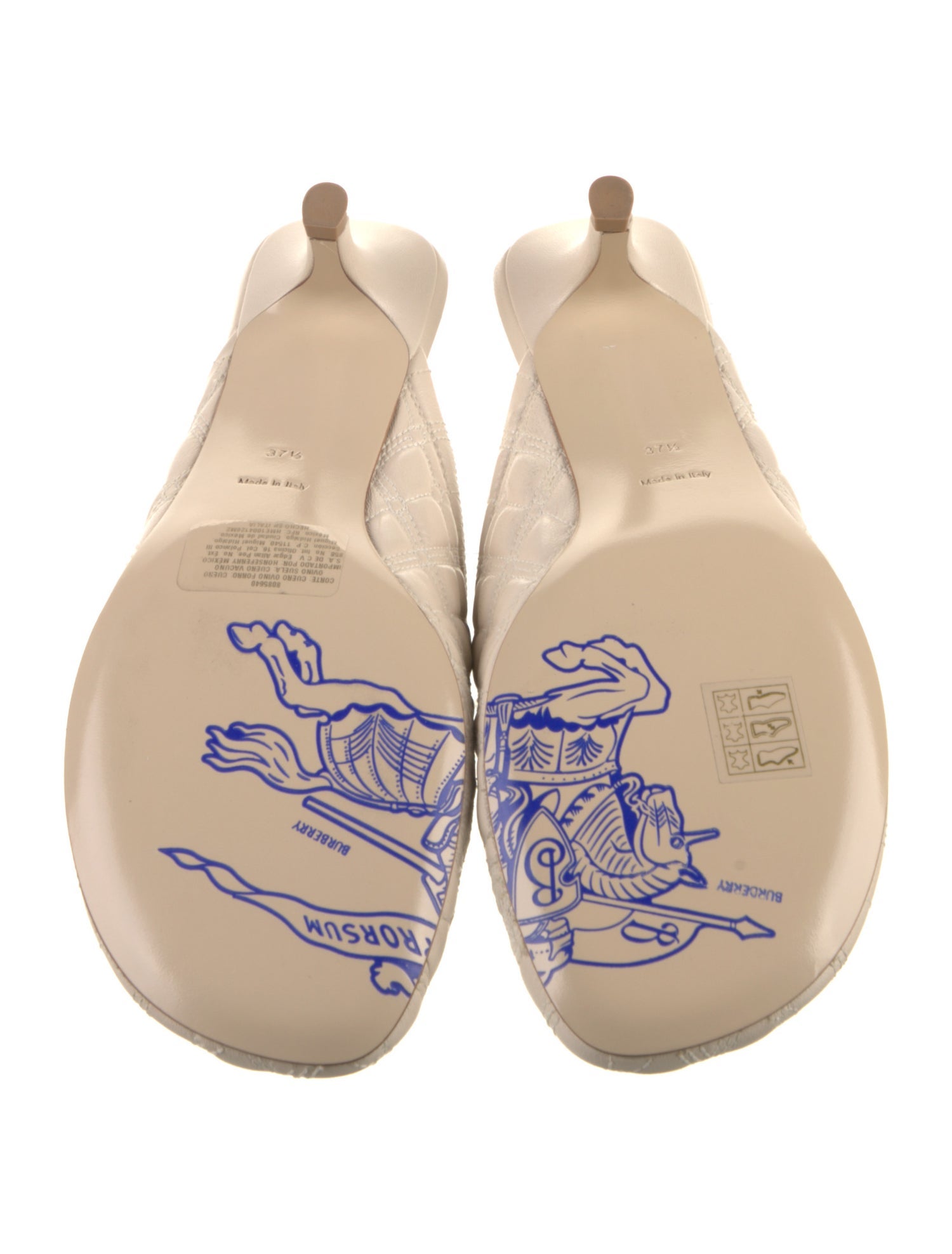 Burberry Leather Embroidered Accent Mules